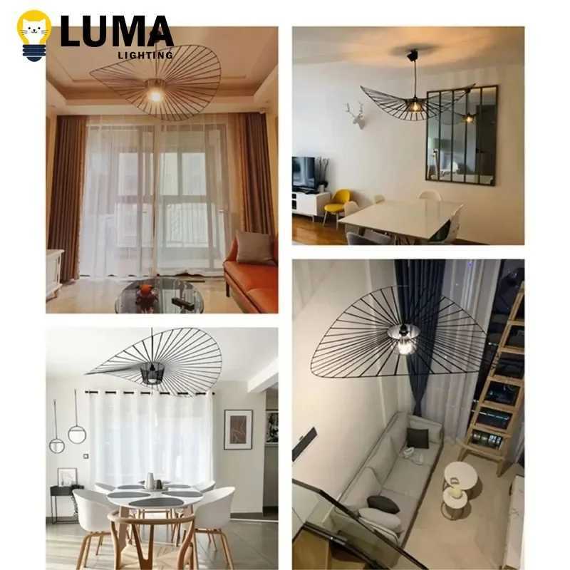 Modern Straw Hat Pendant Light Italian Designer Nordic Fabric Chandeliers Lamp for Living Room Bedroom Restaurant Home Decor XJ250725
