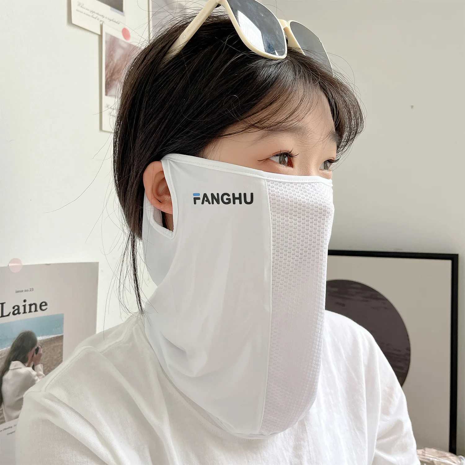 Summer UV Protection Sunscreen Mask Face Scarf Cycling Sunscreen Silk Mask Face Cover Neck Wrap Cover Breathe Traceless Thin Z250725