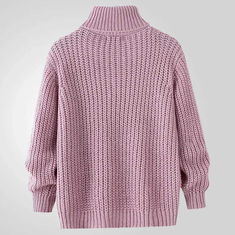 Pullovers Men Tops Turtleneck Sweaters Solid Knitted Full Sleeve Casual Loose Regular Top Knit Thick Splice Autumn Winter Z250725