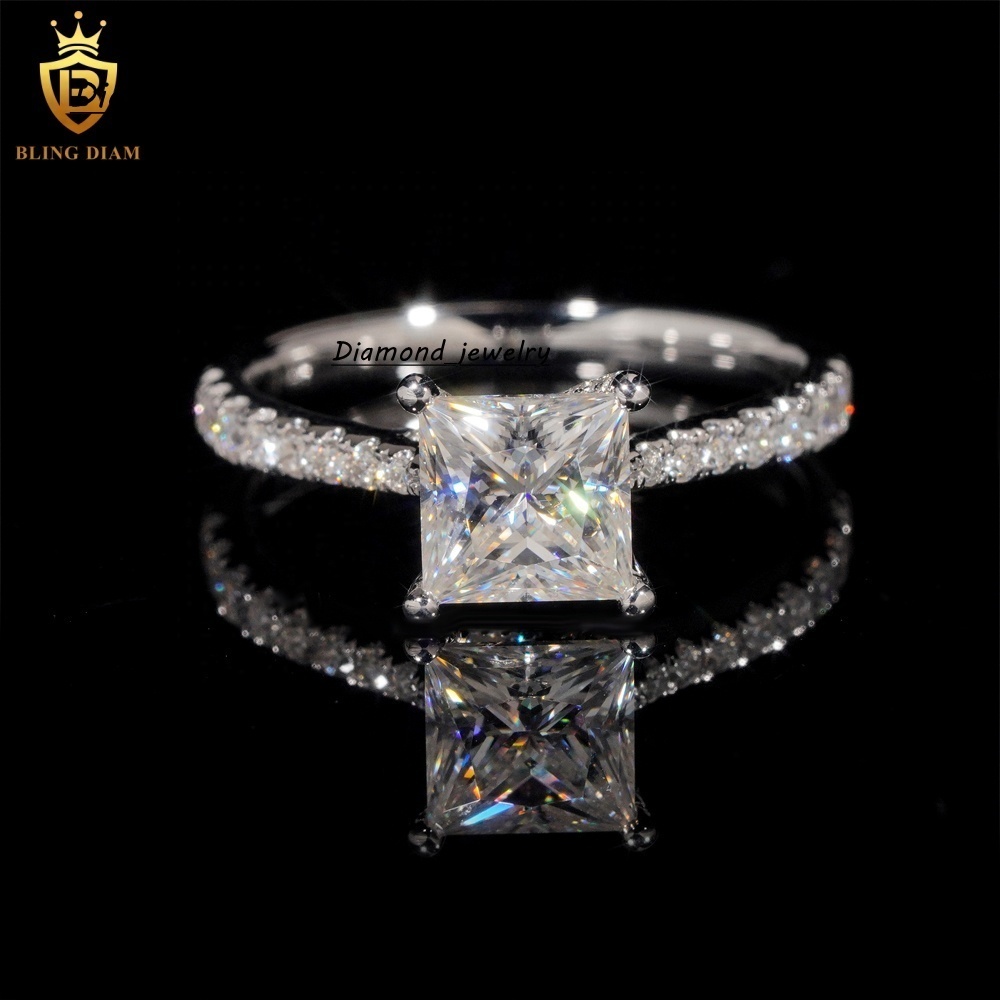 14K White Real Gold VVS Moissanite Engagement Wedding Custom Rings Luxury Rings for Women