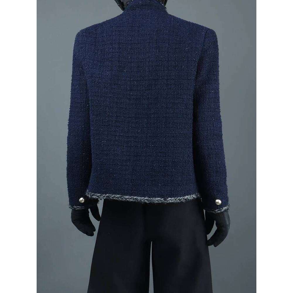 Original Small Fragrant Bright Silk Tweed Woven Jackets Men's 2025 Spring Autumn New Exquisite Fashion Shoulder Padded Jacket