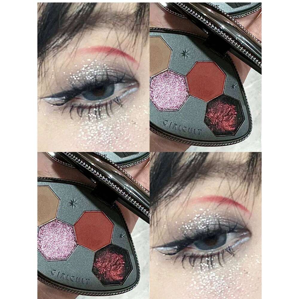 Girlcult 4 Color Eyeshadow Palette Shimmer Matte Chameleon Glitter Gothic Halloween Black Red Dark Moon Eye Shadow