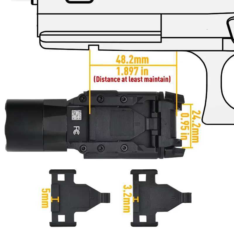 Tactical Surefire X300U X300 Ultra X300U-A Flashlight 600 Lumens LED Pistol Light Airsoft Rifle Hunting Gun Weapon Light 20MM Rail W250722