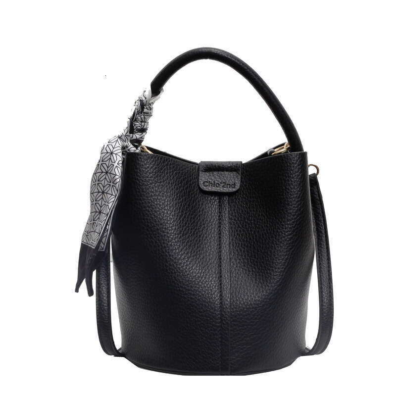 Designer bag Luxury bag High-End Soft Leather Lychee Pattern Bucket 2024 New Ins Versatile Trendy Shoulder Crossbody Women's Bag