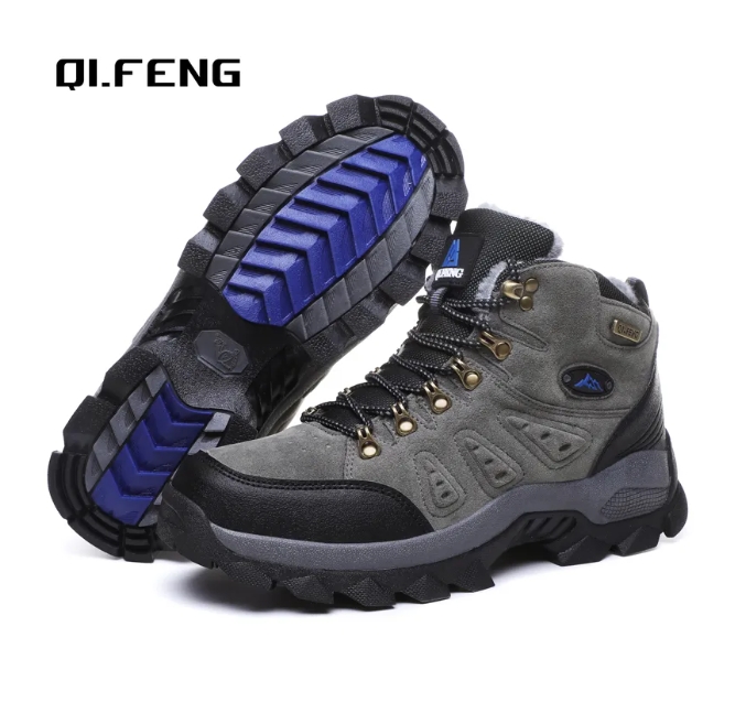 36-48 Autumn Winter Men Women Ankle Boots Leather Shoes New Plus Anti-Skidding Classical Walking Footwear Summer Hiking
