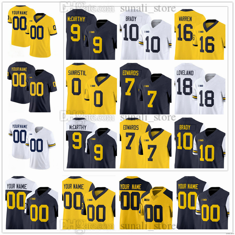 Men's MichiganWolverines College Football Jersey 19 Bryce Underwood 22 Justice Haynes 44 Damon Payne 1 McCulley 3 Fredrick Moore 0 Semaj Morgan 7 Mikey Keene Stitched