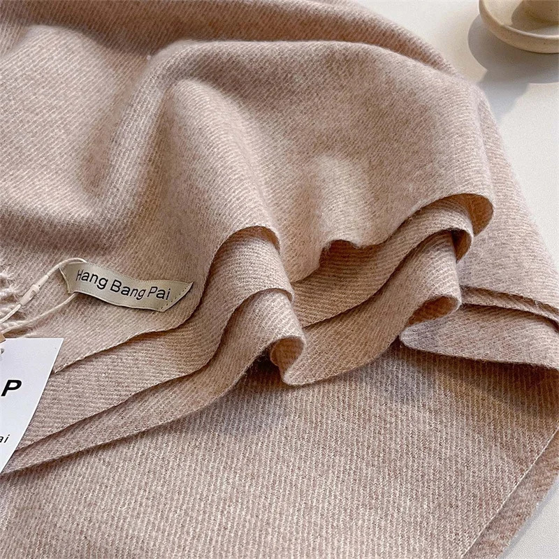 Winner Warm Cashmere Scarf for Women Fashion Solid Thick Blanket Pashmina Shawl Wrap Female Scarf Foulard 250725