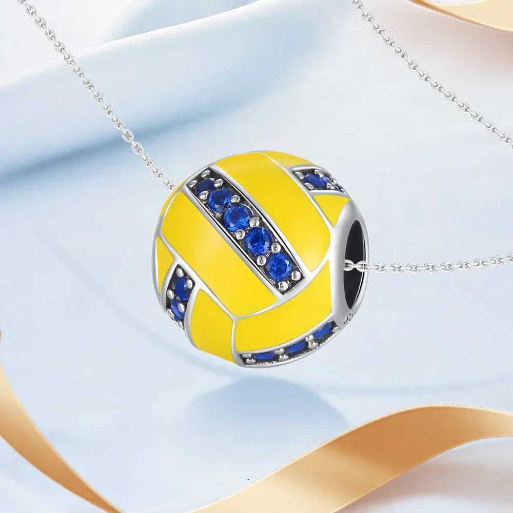 925 Sterling Silver Gold Heart Charms Beads Sparkling Mle Safety Pendant For Women Bracelet DIY Fine Jewelry Gift XJ250726