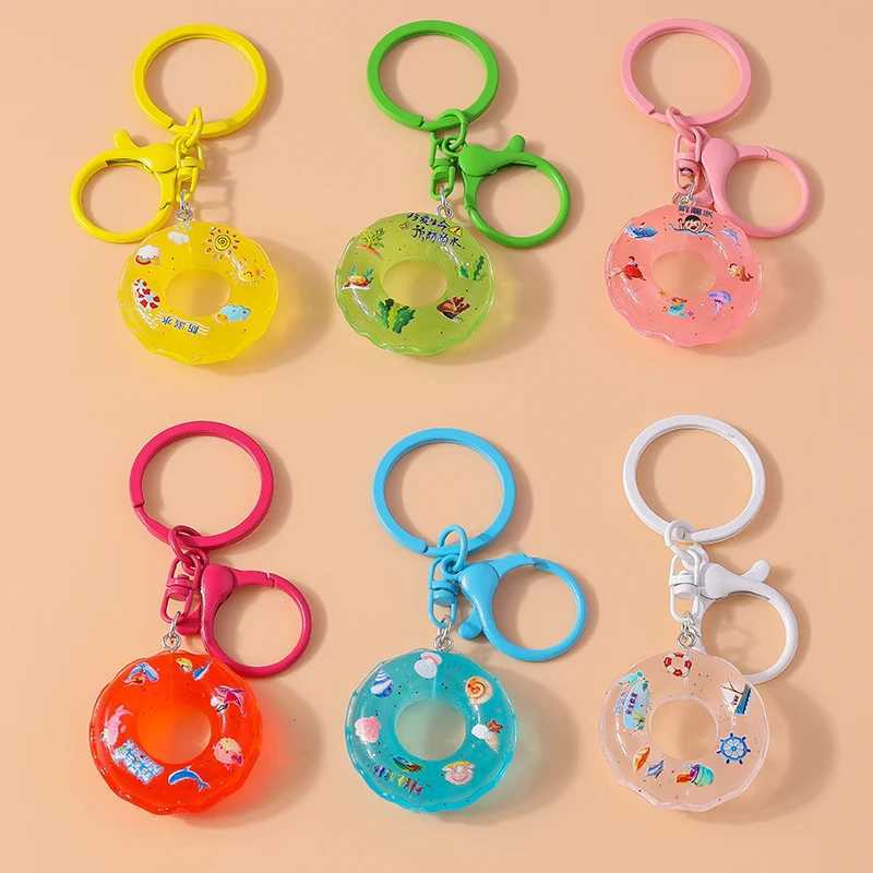 Aihua New Cute Keychain Funny 3D Swimming Rings Keychain For Women Kids Handbag Pendant DIY Summer Beach Vacation Jewelry Gifts R250725
