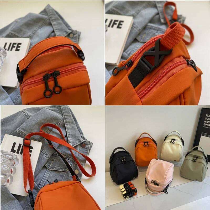 Men Women Canvas Shoulder Street Small Messenger Bag for Student Korean Haruku Unisex Crossbody Bags Phone Purses