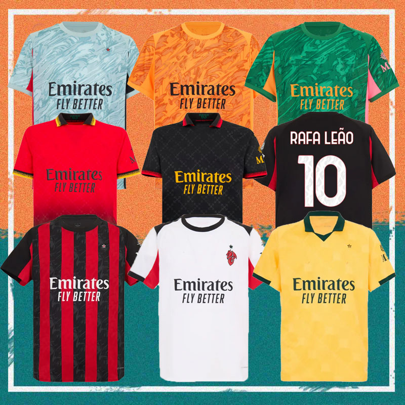 2025 AC #14 Modric Soccer Jerseys 25 26 PULISIC THEO RICCI Shirt RAFA LEAO CALABRIA GIMENEZ KALULU OKAFOR BENNACER WALKER kids kit Football kit uniform
