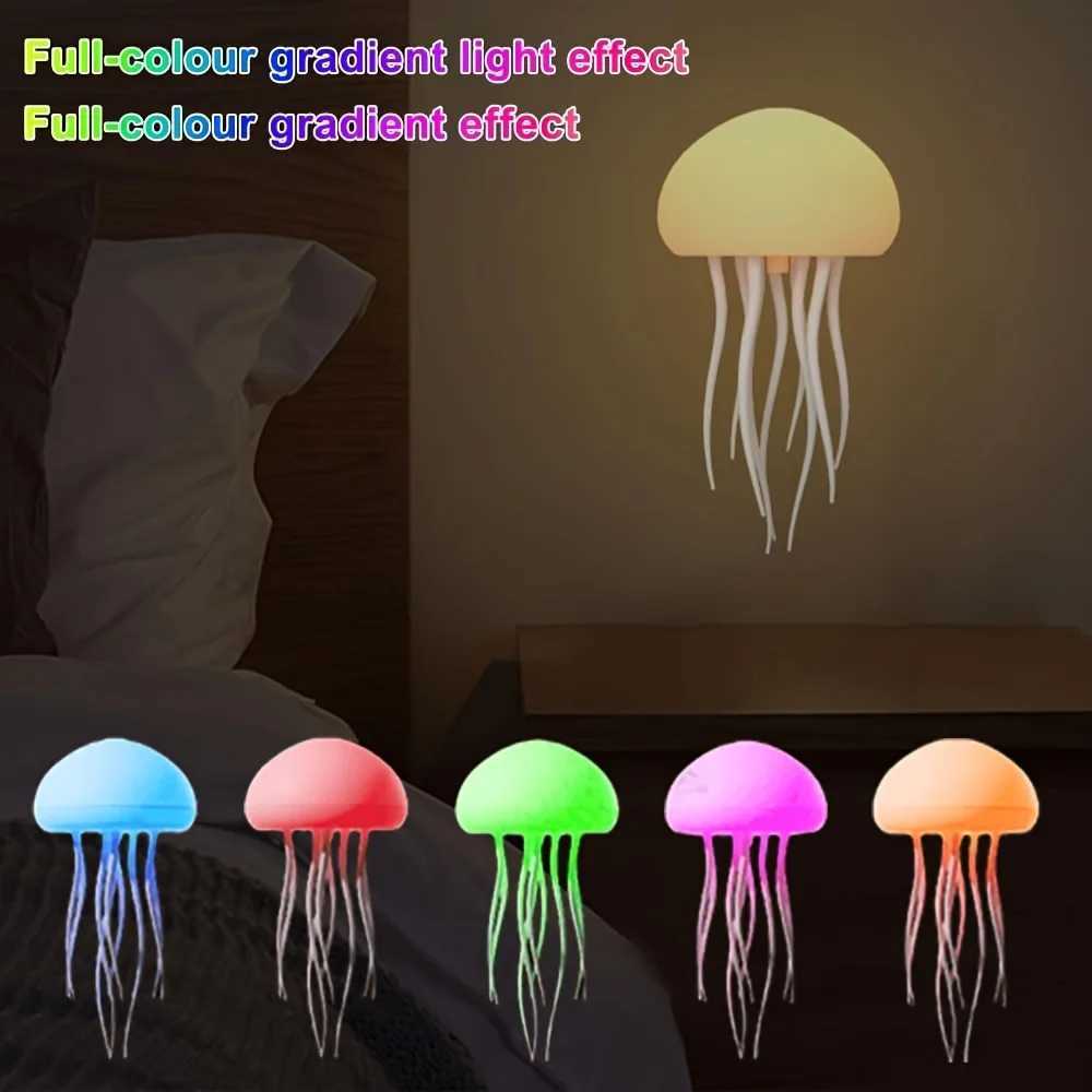 Cartoon Jellyfish Night Light RGB Gradient Cute Jellyfish Bedside Lamp Voice Control Type-C Charging LED Night Lamp Dropshipping XJ250725