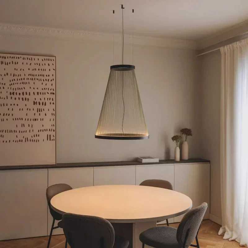 Nordic Tassel Line Art Chandelier Living Dining Room Loft Home Decor LED Net-like Hanging Lamp Duplex Villa Stair LightXJ250725