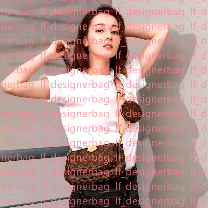 Senlor old flower Three piece set Shoulder bag Womens bags Crossbody Purse Messenger Bags Handbags Flowers Designers PU Leather Handbags Brown flower