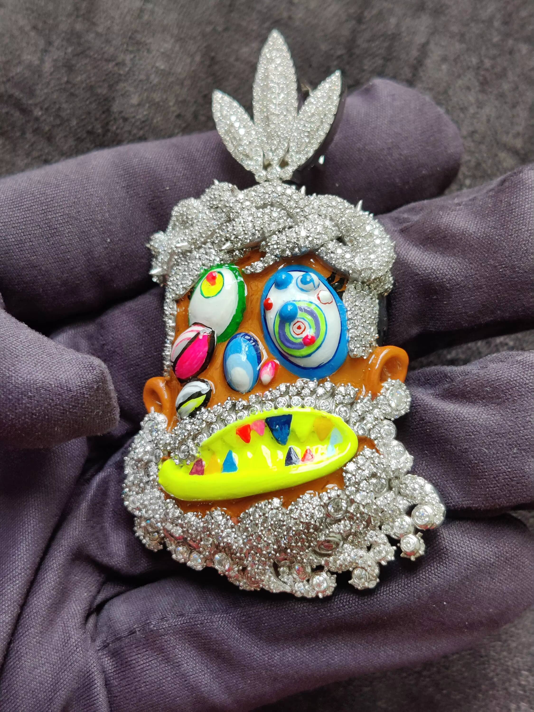 Custom 7.20 Ct Diamond Pendant 925 Silver Iced Out VVS Moissanite Pendant Faced Mossanite Jewelry Gift for Him