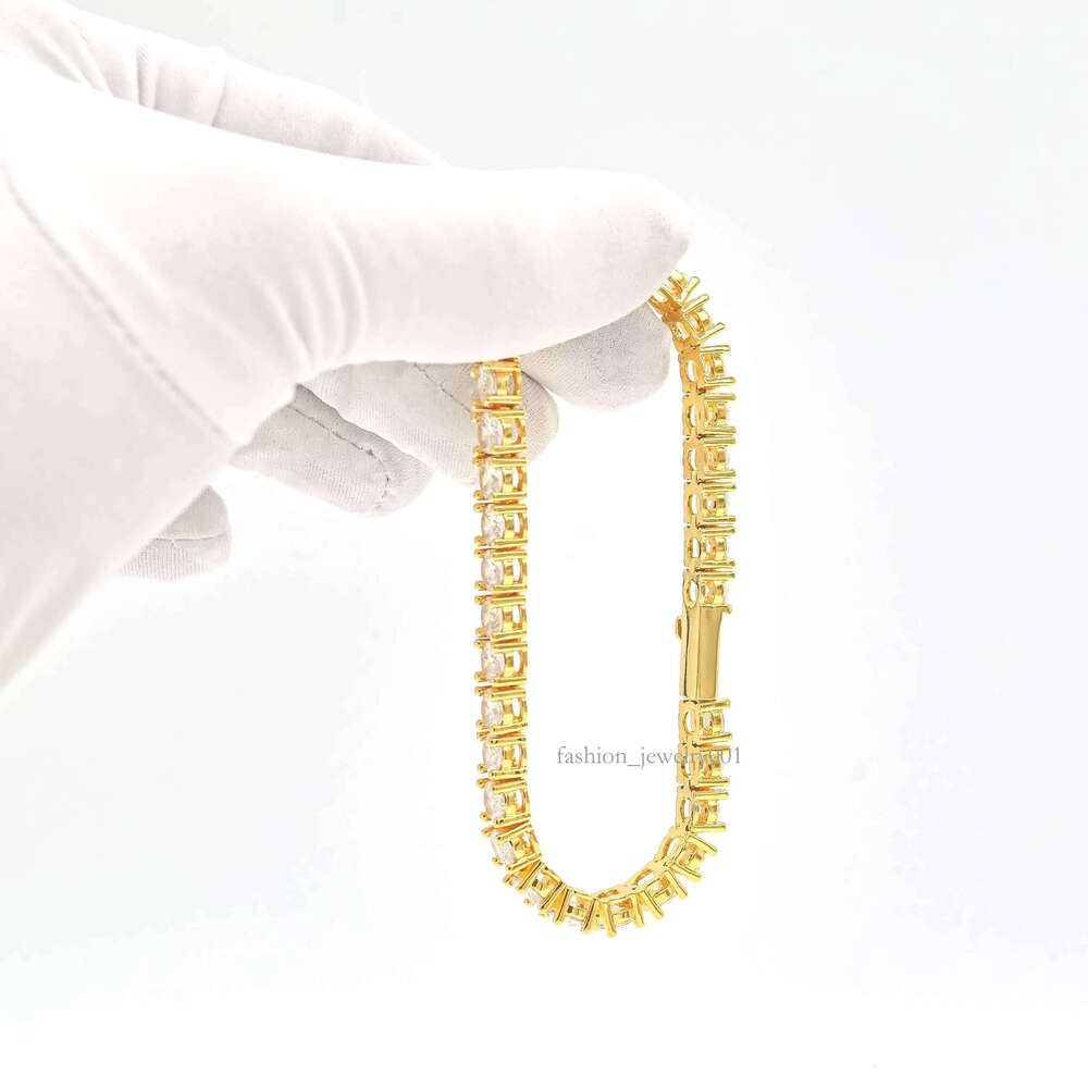 Factory Wholesale Iced Out VVS Moissanite Dia Real Solid Tennis Chain Bracelet 6mm 7mm 8mm 9mm Custom 10K 14K Gold