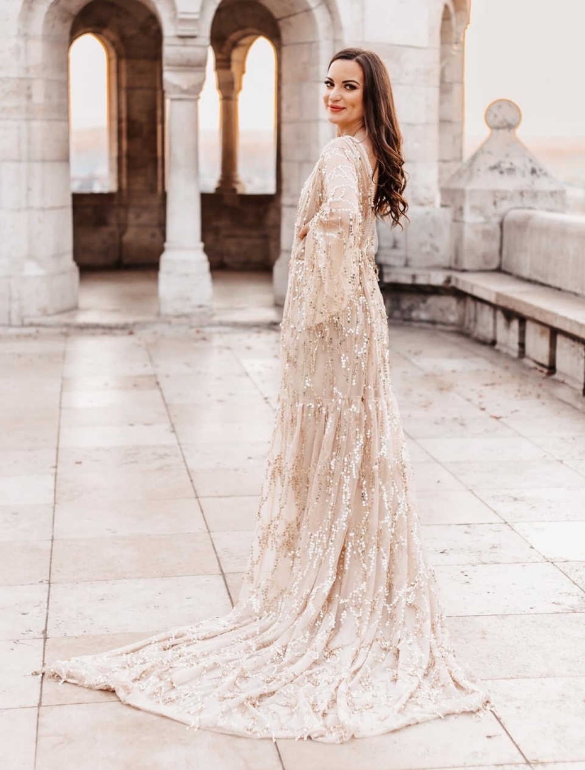 Sparkle Sequin Maternity Photoshoot Dress V Neck High Waist A Line Gown Baby Shower Dress For Photography Long Maxi Pregnancy Dress