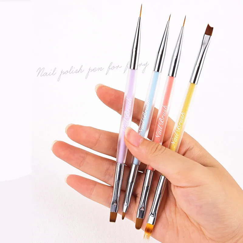 Double Head Crystal Handle Nail Brush Liner Brush Painting Pen Gel Brush Crystal Nail Art Manicure 250716