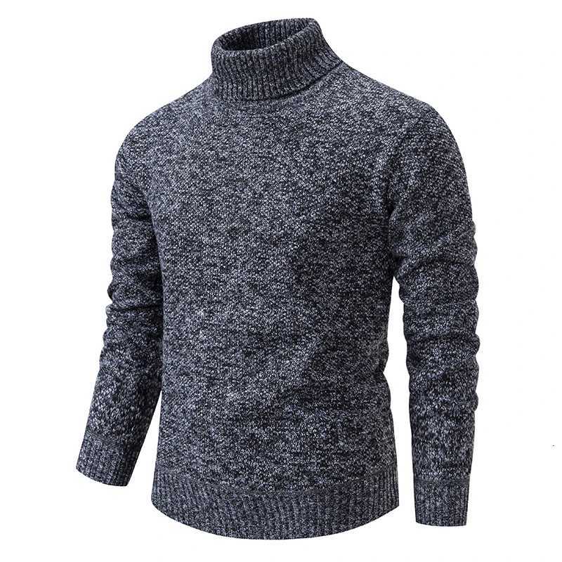 Sweater Mens Autumn Winter New Trend Slim Wool Thin Velvet Turtleneck Knit Bottoming Shirt Male Clothing Z250725