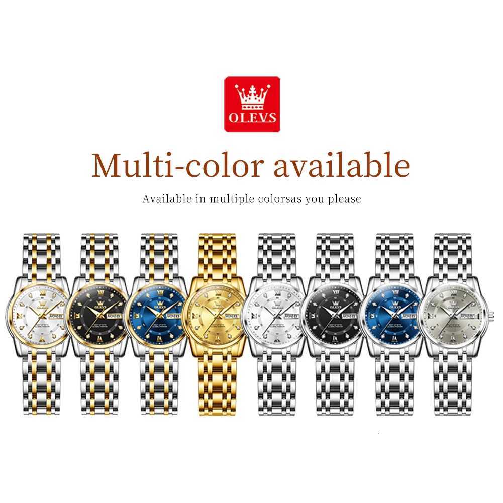 OLEVS Best Selling Fashion Stainless Steel Quartz Ladies Watch Luxury Dual Cndar Luminous Waterproof Elegant Watch for Women X250726