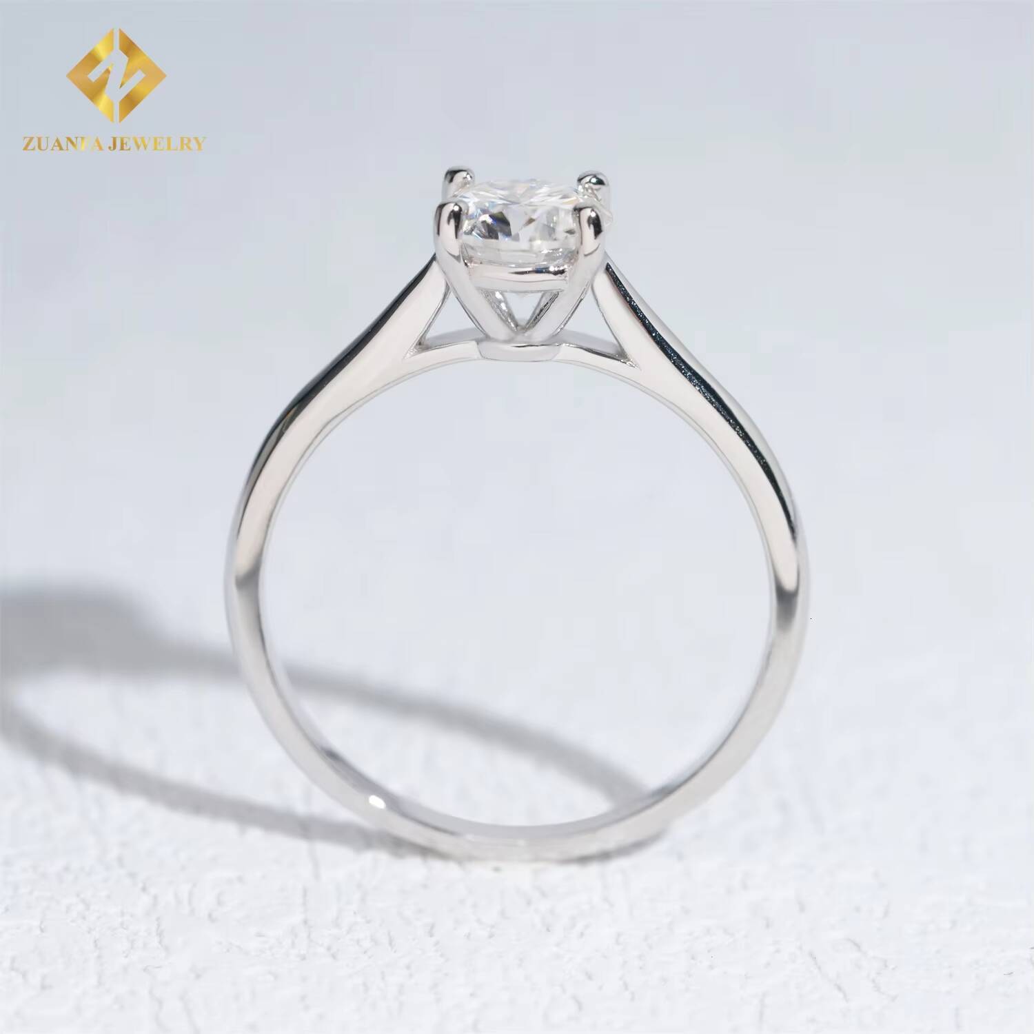 GRA Certificate Custom 925 Sterling Silver Fine Jewelry Engagement Ring Fashion Moissanite Ring for Women