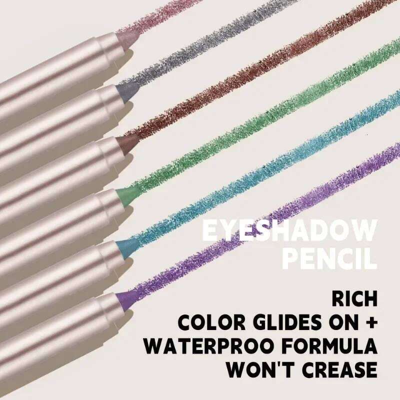 6pcs/set Glitter Pencil Long-lasting Makeup Eye Shadow Gray Green Pearlescent Matte Finish Eyeshadow Stick Waterproof X250726