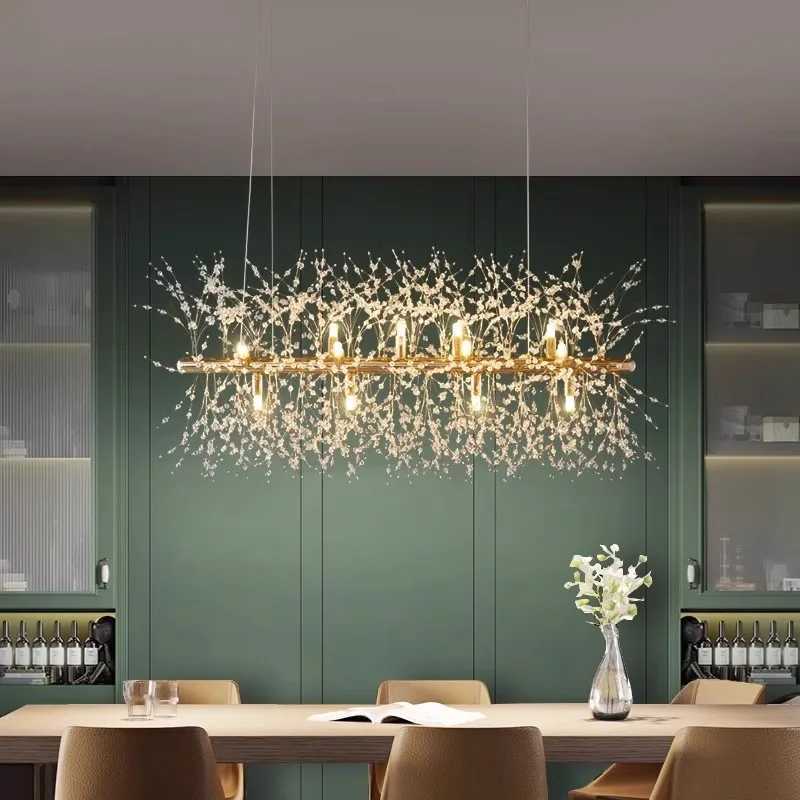 igh Luxury Restaurant Crystal Chandelier Modern Living Room Lamp Kitchen Table Luxury Lamp Creative Crystal LED ChandelierXJ250725