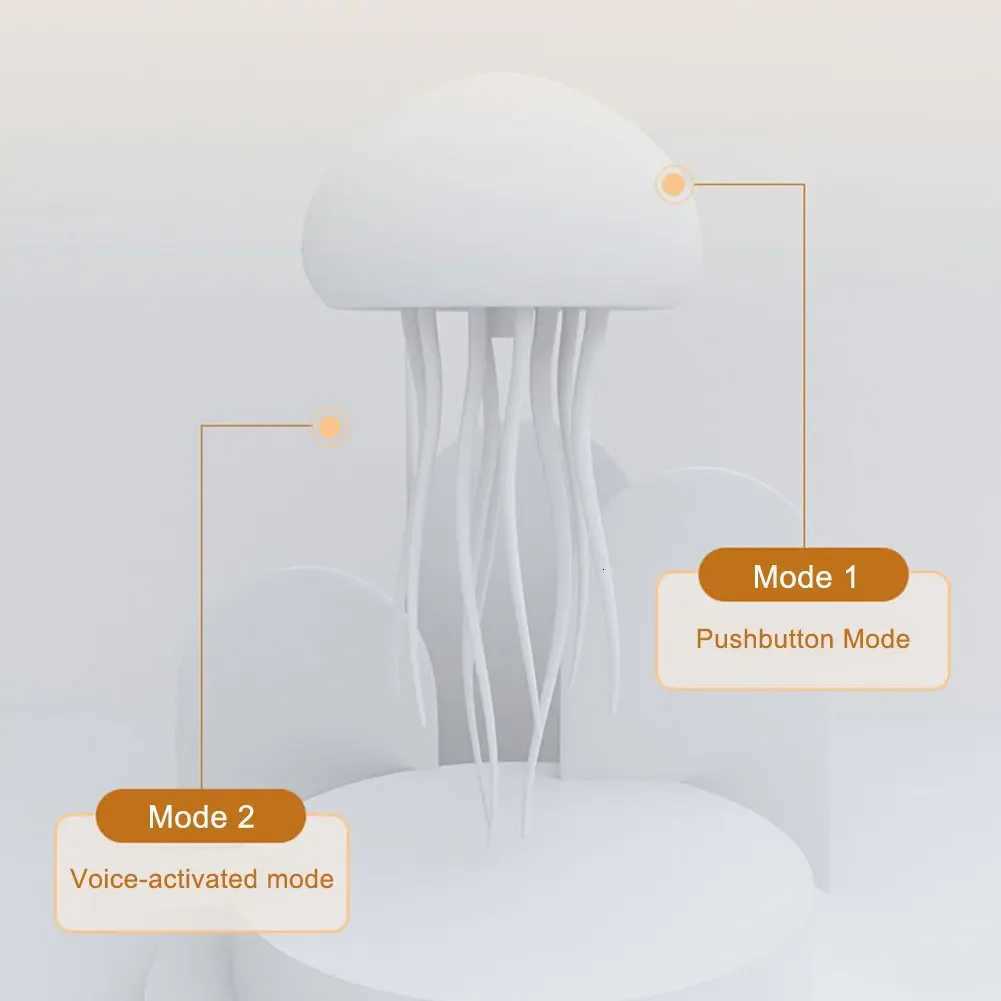 Cartoon Dancing Jellyfish Night Light RGB Gradient Cute Jellyfish Bedside Lamp Voice Control Type-C Charging LED Night Lamp XJ250725