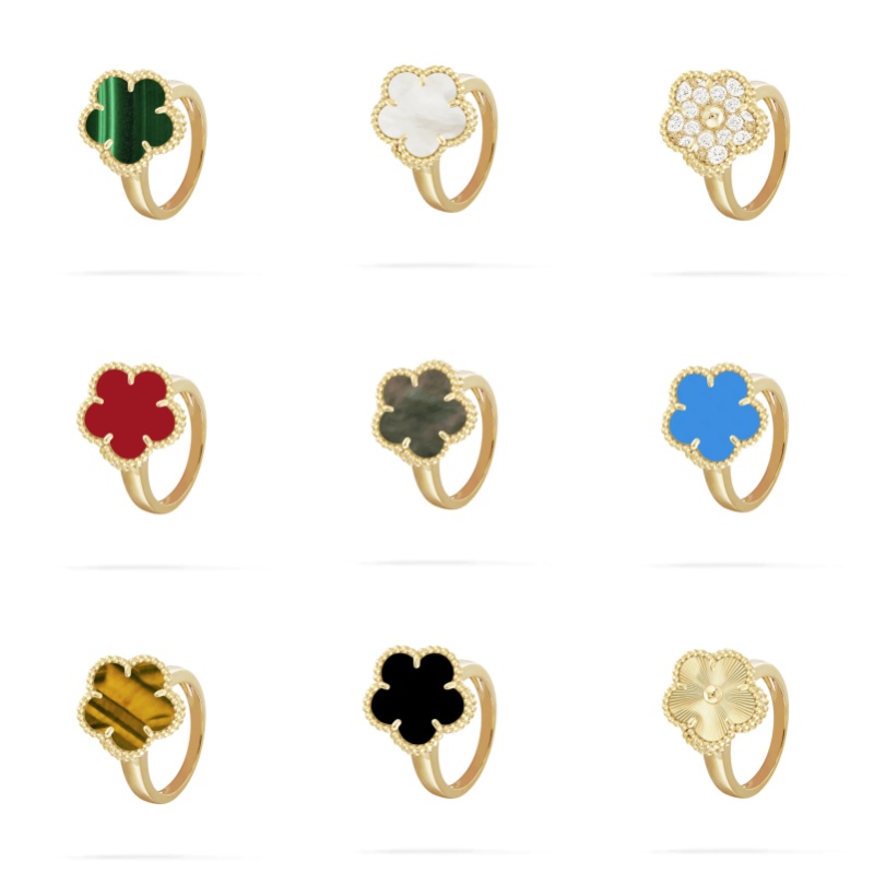High Quality Classic Designer Rings Clover Rings Trendy Rings Women Mother of Pearl Rings Designer Jewelry