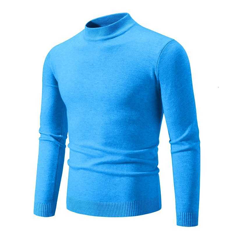New Autumn Winter Designer Fashion Half TurtleneCK Knitted Sweater Mens Casual Solid Color Warm Women Sweaters Z250725