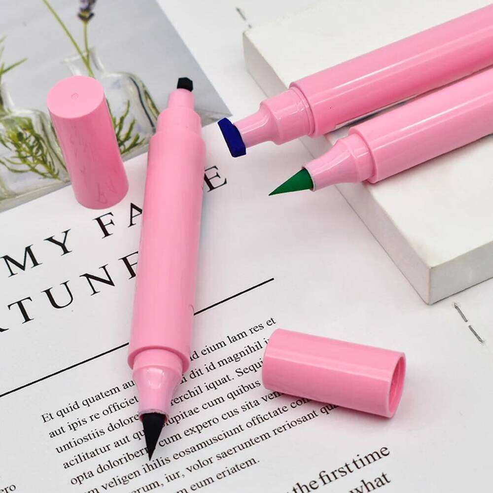Private Label Triangle Stamp Liquid Eyeliner Custom Bulk Colorful Pink Box Fast Dry lticolor Waterpoof Eye Liner pen Makeup X250726