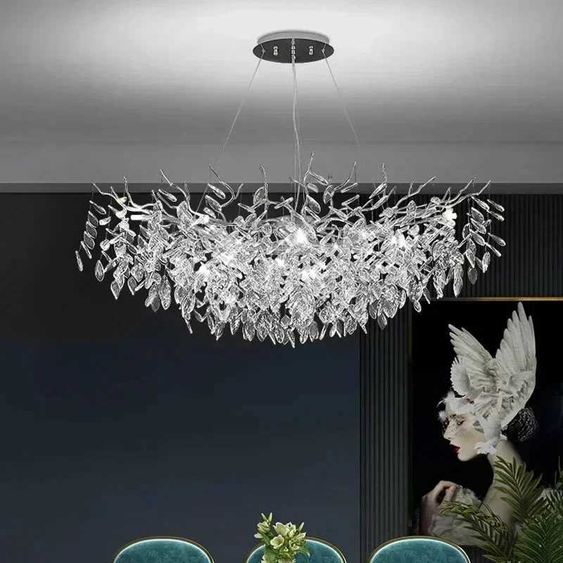 Luxury Modern Crystal Ceiling Chandelier Led Pendant Lamp Dining Table Living Room Bedroom Home Decor Wall Hanging Light FixtureXJ250725