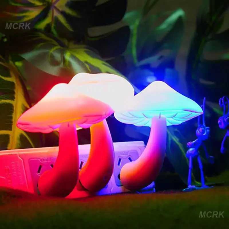 Worm Mushroom Lamp Plug-in Light Control Night Light Wholesale Yellow Light Worm Mushroom Light Control Night Light Home Decor XJ250725