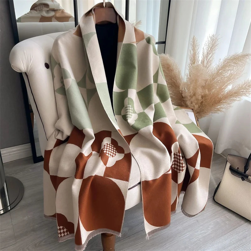 Cashmere Scarf for Women Thick Warm Winter Blanket Female Quality Shawl Wrap Scarf Poncho Echarpe Pashmina 250724