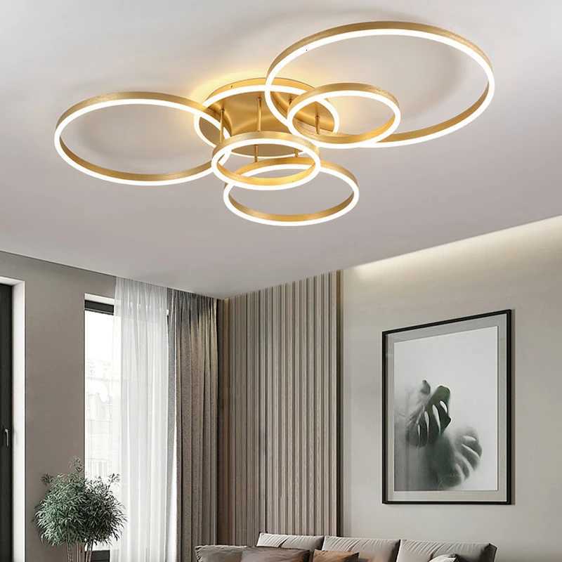 Modern LED Ceiling Chandelier Lighting Circle Rings For Home Living Study Room Bedroom Dimmable Ceiling Lamp Indoor Decoration XJ250725