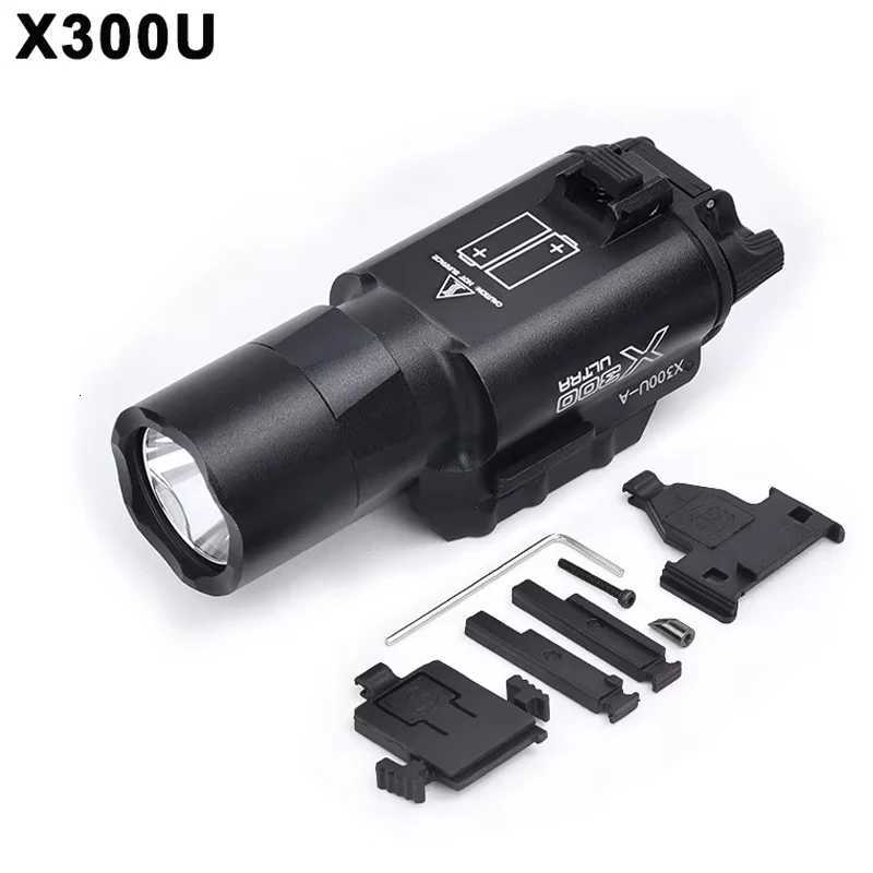 Tactical Surefire X300 X300U X300UH-B XH35 Pistol X300V Scout Light Weapon Gun Light Flashlight Rifle Strobe Flashlight Hunting W250722
