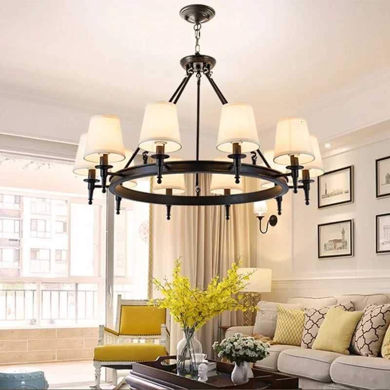 American Hanging Chandelier European Simple Living Dining Table Bedroom Study Pendant Lamps Home-appliance Decor Lights LustreXJ250725