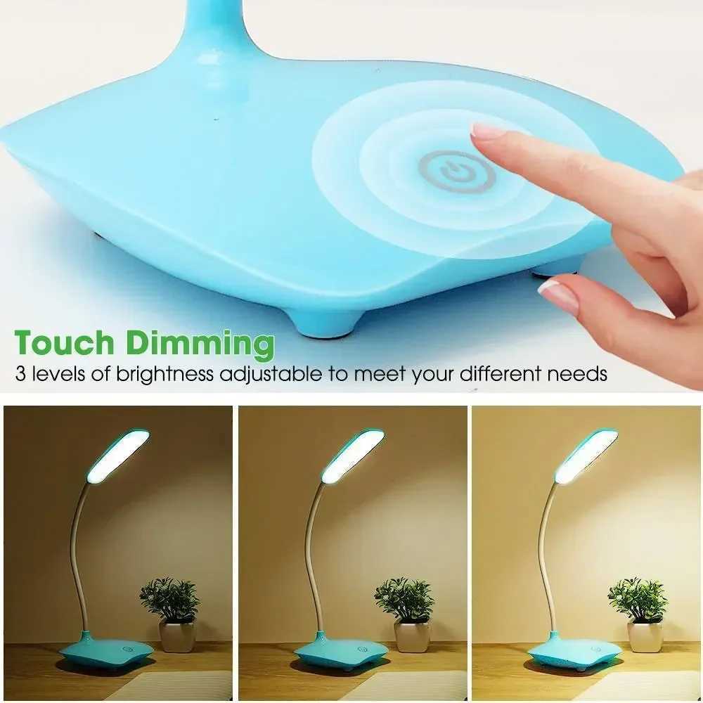 5V USB Rechargeable LED Desk Lamp Foldable Dimmable Touch Table Lamp Eye Protection Night Light Reading Lamp XJ250725