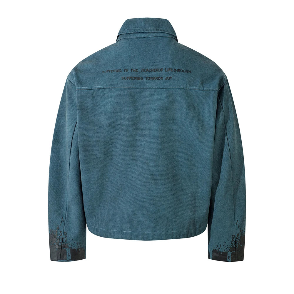 Streetwear Washed Painted Autumn Windbreaker Jackets Mens and Women Turn Down Collar Baggy Clothes Oversized Loose Outwear Coats 250724