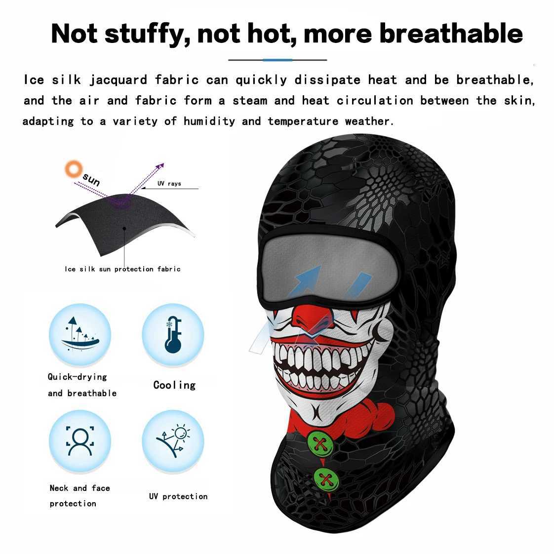 Cycling Mask Full Face Motorcycle Sun Protection Helmet Lining Summer Breathable Skull Halloween Mens Head cover Balaclava Z250725