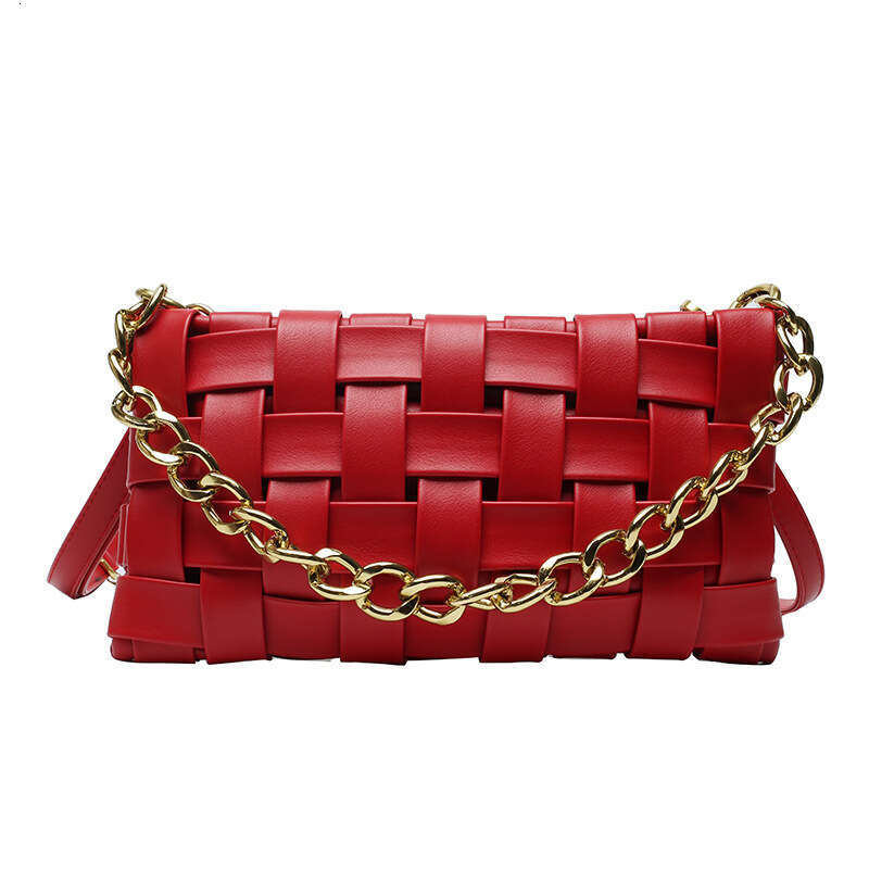 2025 New Personalized Woven Small Square Chain Single Shoulder Fashion Trend Crossbody Stylish Women Armpit Bag