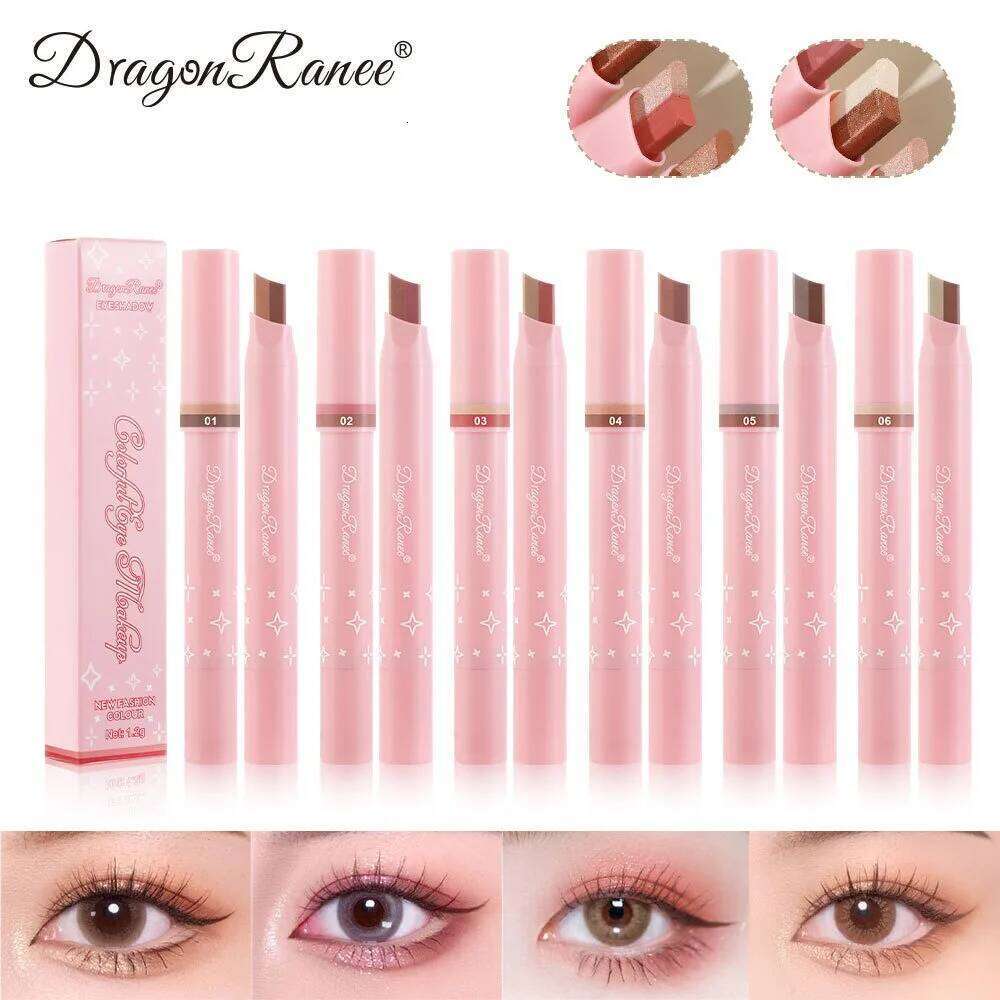 Metallic Grey Sier Eyeshadow Eyeliner Pencil Long-lasting Silkworm Highlighter Pen Two-color Shimmer Gradient Eye Shadow Stick X25072