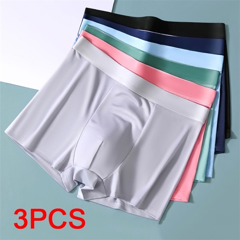 3PCS Big Size Underwear Men Boxer Breathable Soft Mens Briefs Sporty Boxers Square Panties Shorts Sexy Unerderwear 250725