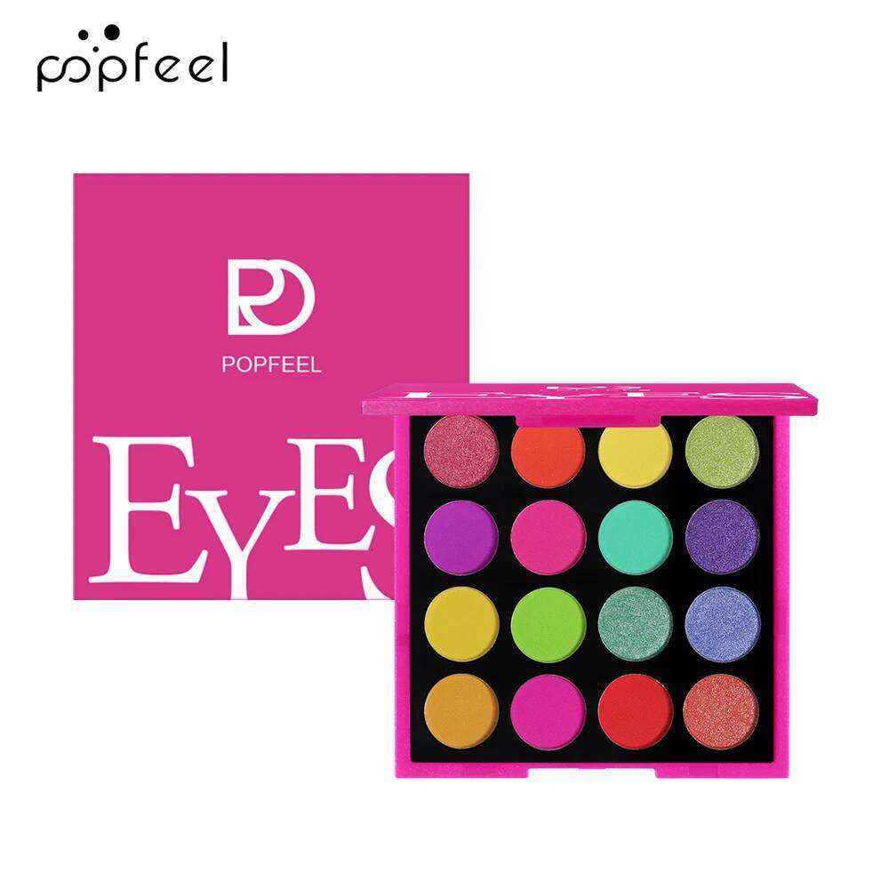 FEEL Spotlight Eyeshadow Palette, Makeup Eyemakeup Palette 16 Colors Matte Shimmer Glitter Pigment Eye Shadow Pallete