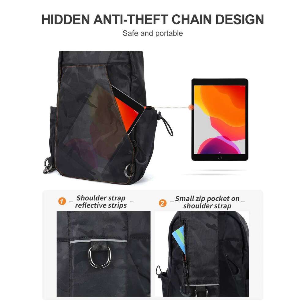 Multifuncional Chest for Men, Casual Multi-Pocket Crossbody Phone Bag, Shoulder Bags Travel Sling Work Bag