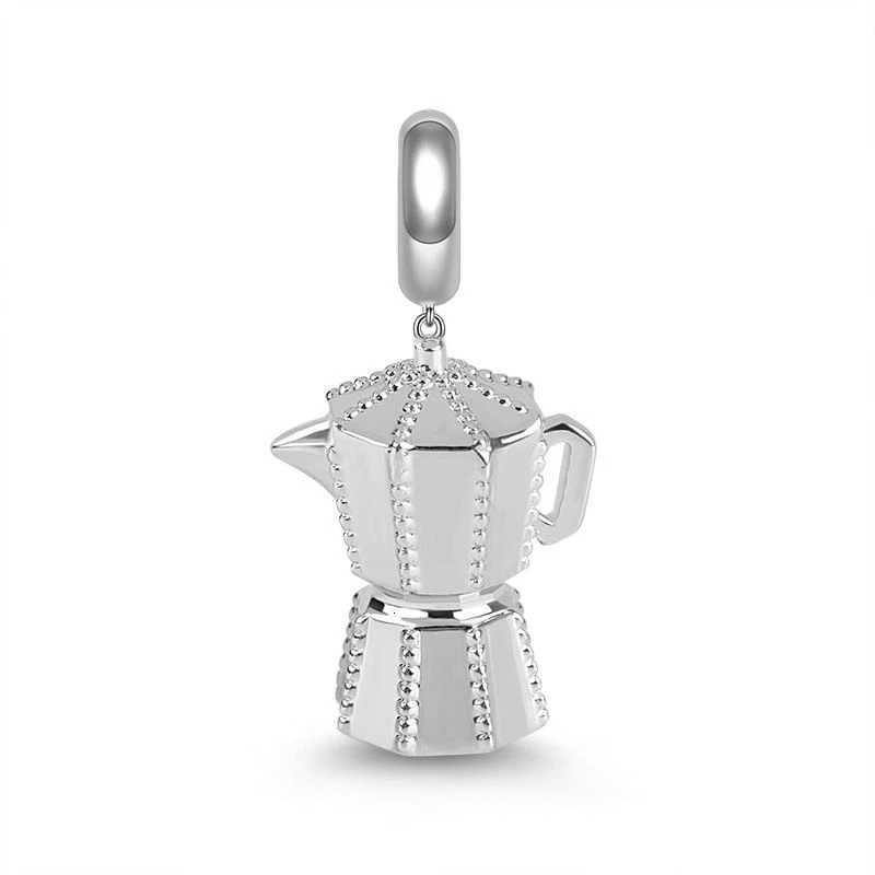 Hot Coffee Pot Cup Cocktail Cup Teot Dangle Charm Beads Fit Original 925 Sterling Silver Bracelet Women DIY Jewelry Gift XJ250726