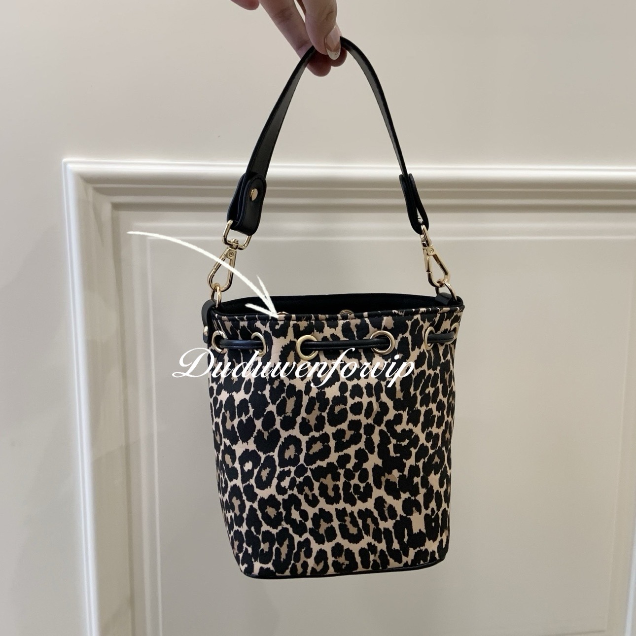 17X15X11.5CM Fashion leopard print storage bag gift-vip-improved holiday bag beauty classic letter Organization
