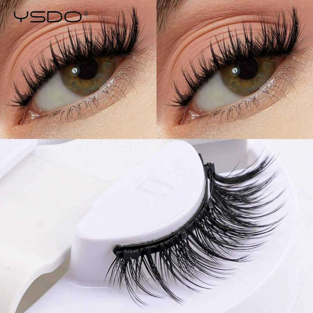 YSDO Upgrade Eyelashes With Tweezers Set 1 Pair Extension 3D Natural Lashes 3-Step Press On False Eyelash X250725