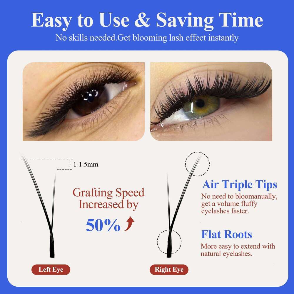 LAKANAKU Fox Eyes Shape Eyelashes Extension 0.07mm Eyelash Cilia and Brazilian Volume Soft Faux Mink YY Lashes Y Cilios X250725