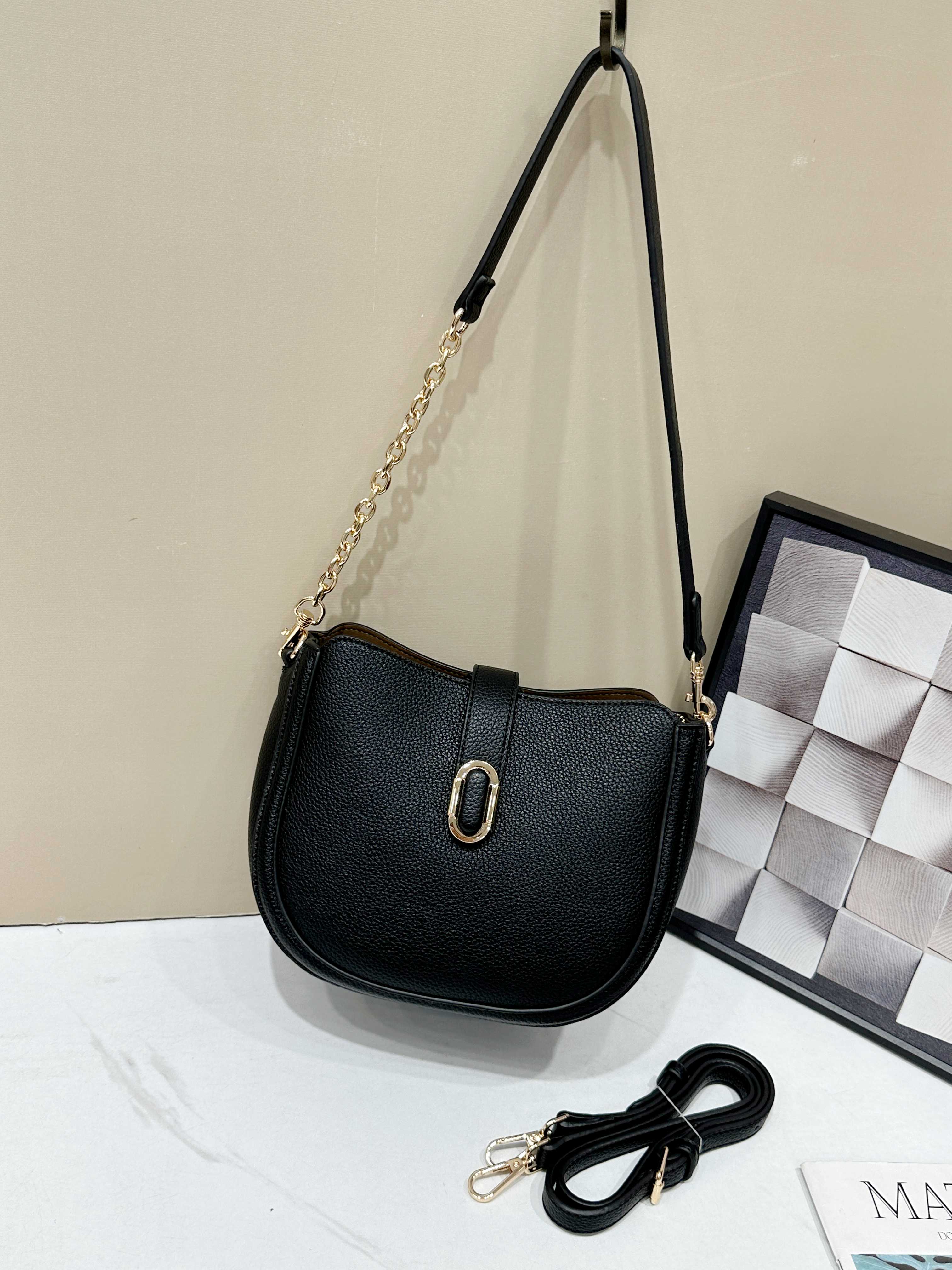 Shoulder Bags Light luxury retro saddle bag, women's crossbody bag, chain single-shoulder underarm bag